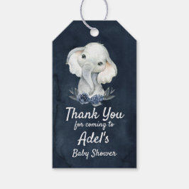 ボーイエレファントネイビーバビシャワーギフトラベルダークブルー ギフトタグ