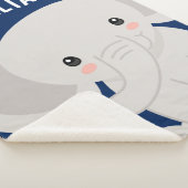 ボーイエレファントネービーブパーソナライズされたルー シェルパブランケット (3/4)