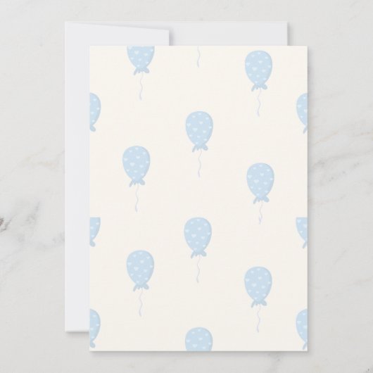 ボーイエレファントブルーウォーターカラーベビーシャワー 招待状 (裏面)