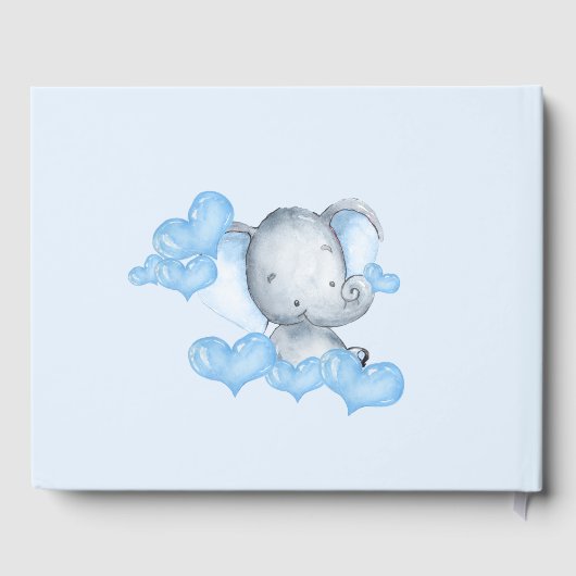 ボーイエレファントブルーベビーシャワー ゲストブック (裏面)