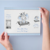 ボーイエレファントプリンスベビーシャワーチップバッグラッパー チラシ (手)