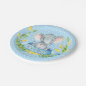 ボーイエレファントベビーシャワーブルー ペーパープレート (アングル)