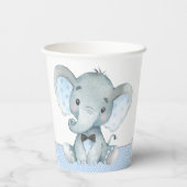 ボーイエレファントベビーシャワー紙カップ 紙コップ (裏面)