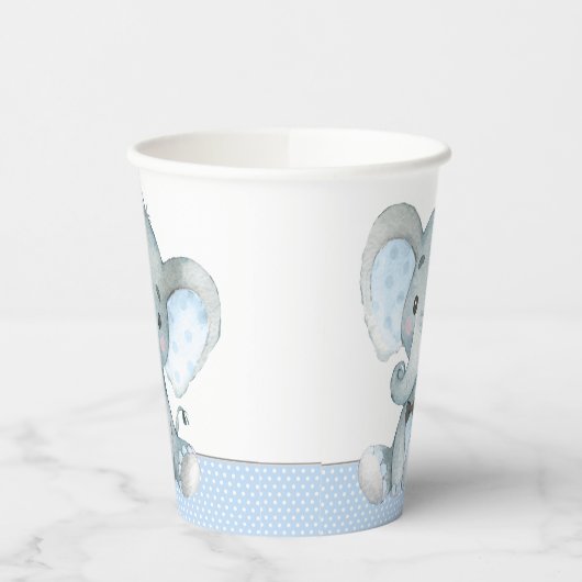 ボーイエレファントベビーシャワー紙カップ 紙コップ (左)