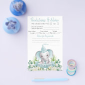 ボーイエレファントボウタイ赤ちゃんシャワーダブルゲームフライヤー チラシ (シングル)