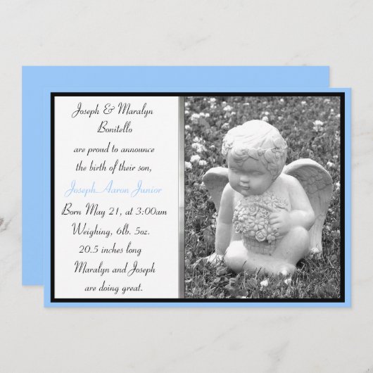 ボーイエンジェルカスタム誕生の発表 案内状 (正面/裏面)