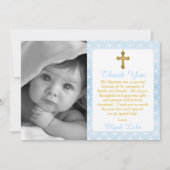 ボーイエータニティリングや輪クロスフォトバプテスマありがとう サンキューカード (正面)