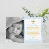 ボーイエータニティリングや輪クロスフォトバプテスマありがとう サンキューカード (スタンド正面)