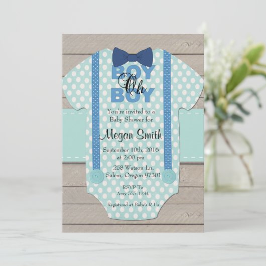 ボーイオボーイラシツベイビーシャワー招待状 招待状 (スタンド正面)