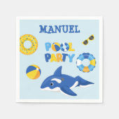 ボーイオルカ膨張可能プールパーティー スタンダードカクテルナプキン (正面)