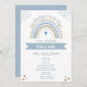 ボーイオンザウェイレインボーベビーシャワー招待状 招待状 (正面/裏面)