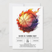 ボーイオンラインカスタムバスケ誕生日 招待状 (正面)