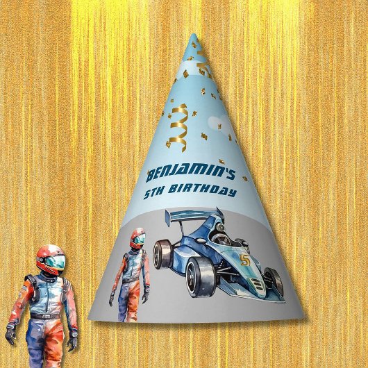 ボーイオートレーシングテーマ5誕生日 パーティーハット