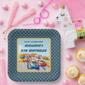 ボーイオートレーステーマ5thバースデーパーティー ペーパープレート (パーティー)