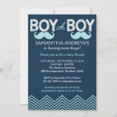 ボーイオーボーイ招待状、ツインズベビーシャワー招待状 招待状 (正面)