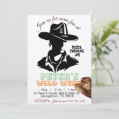 ボーイカウボーイ誕生日招待状、編集可能マイ1st 招待状 (スタンド正面)