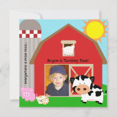 ボーイカスタムフォトファーム誕生日招待状 招待状 (正面)