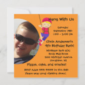 ボーイカスタムフォトロックウォール誕生日招待状 招待状 (裏面)