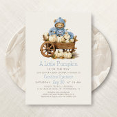 ボーイカボチャ秋ベアーベビーシャワー 招待状