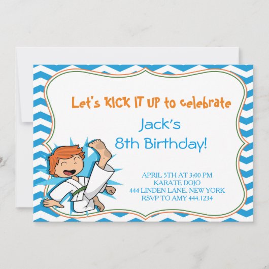 ボーイカラート武術アーツバースデーパーティ招待状 招待状 (正面)