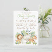 ボーイカワイサファリベビーシャワー招待状 招待状 (スタンド正面)