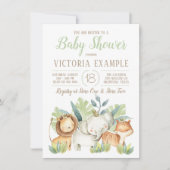 ボーイカワイサファリベビーシャワー招待状 招待状 (正面)