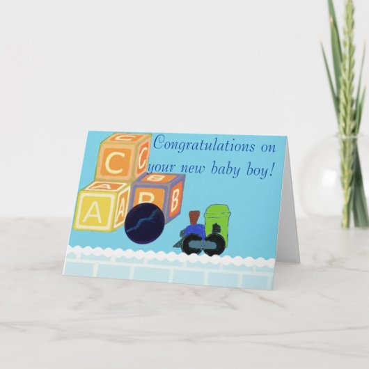 ボーイカードの新生児おめでとう カード (正面)