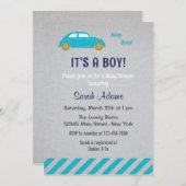 ボーイカーベビーシャワー招待状 招待状 (正面/裏面)
