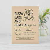 ボーイガールキ10代のッズボーリングパーティの招待状 招待状 (スタンド正面)