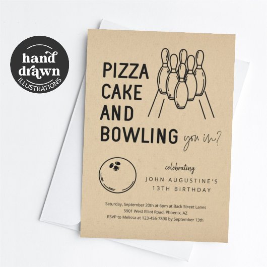 ボーイガールキ10代のッズボーリングパーティの招待状 招待状