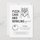 ボーイガールキ10代のッズボーリングパーティの招待状 招待状 (正面)