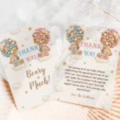 ボーイガールツインズシャワーパステルブルーベージュ サンキューカード