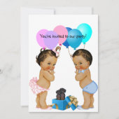 ボーイガールツインズダックスシュントパーティの招待状 招待状 (正面)