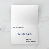 ボーイガールツイン誕生日グリーティングカード カード (内部)