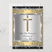 ボーイガールファースト聖体拝領シルバー金ゴールド2 招待状 (正面)