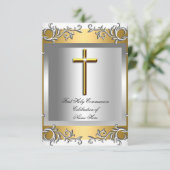ボーイガールファースト聖体拝領シルバー金ゴールド 招待状 (スタンド正面)