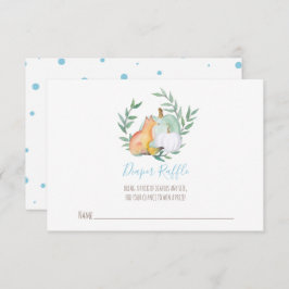 ボーイキツネカボチャおむつラッフルインサート 招待状