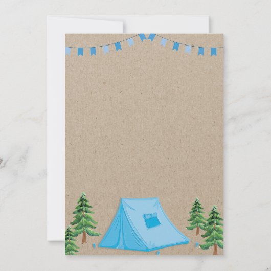 ボーイキャンプアウト誕生日招待状バックヤードキャンプ 招待状 (裏面)