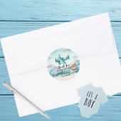 ボーイキュートブルーフライトトラベル子供の誕生日 カスタム ラウンドシール