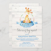 ボーイキリンベビーシャワーバイメール招待状 招待状 (正面/裏面)