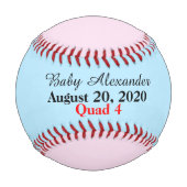 ボーイクアッドブルーピンク誕生統計 野球ボール (正面)