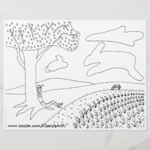 ボーイクラウドGaazing Park Outline Coloring Letterhead