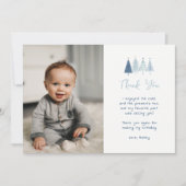 ボーイクリスマスツリー誕生日写真サンキューカード 招待状 (正面)
