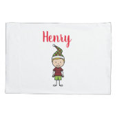 ボーイクリパーソナライズされたスマス 枕カバー (裏面)