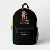 ボーイクールン素晴らしダウン症候群認識度日 プリントバックパック (正面)