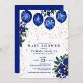 ボーイグリッター風船フローラシャワー 招待状 (正面/裏面)