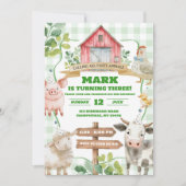 ボーイグリーナリーラムファースト誕生日招待状 招待状 (正面)