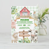 ボーイグリーナリーラムファースト誕生日招待状 招待状 (スタンド正面)