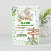 ボーイグリーナリーラムファースト誕生日 招待状 (スタンド正面)