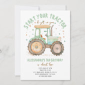 ボーイグリーントラクター3rd誕生日 招待状 (正面)
